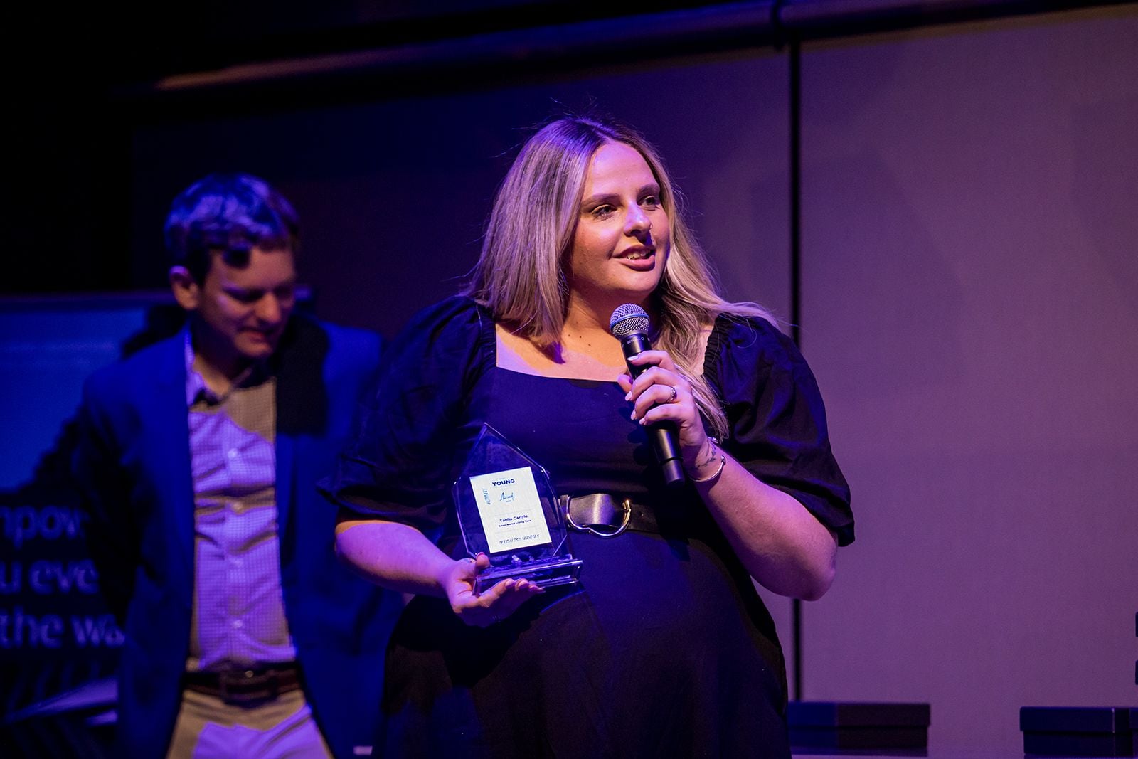 2025 Sydney Young Entrepreneur Awards Gala dinner Winners accepting trophies on stage at the 2025 Sydney Young Entrepreneur Awards
